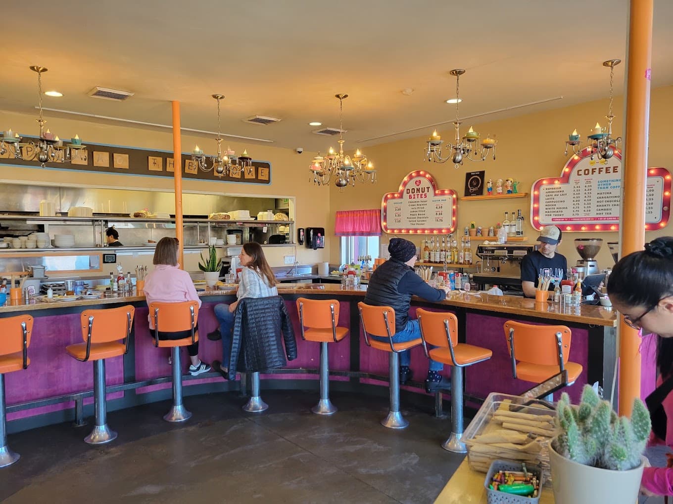 Restaurant bustling with people